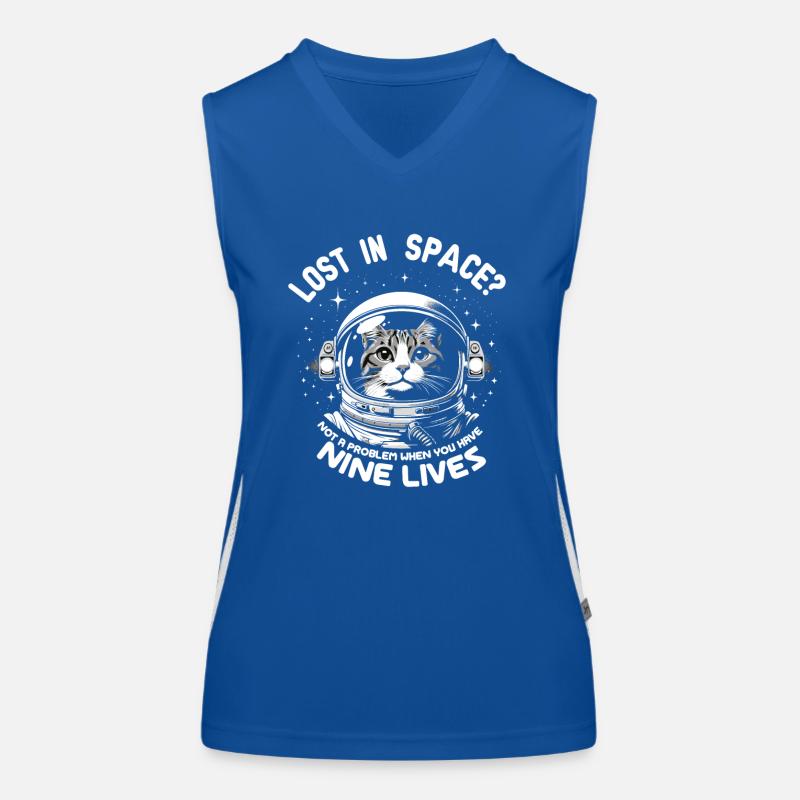 Cat, Astronaut, Astronomy, Outer Solar System Women's Functional Contrast Tank Top