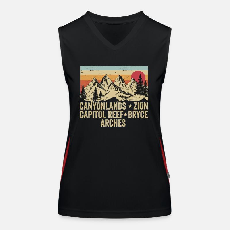Explore Utah National Parks Mountains Women's Functional Contrast Tank Top