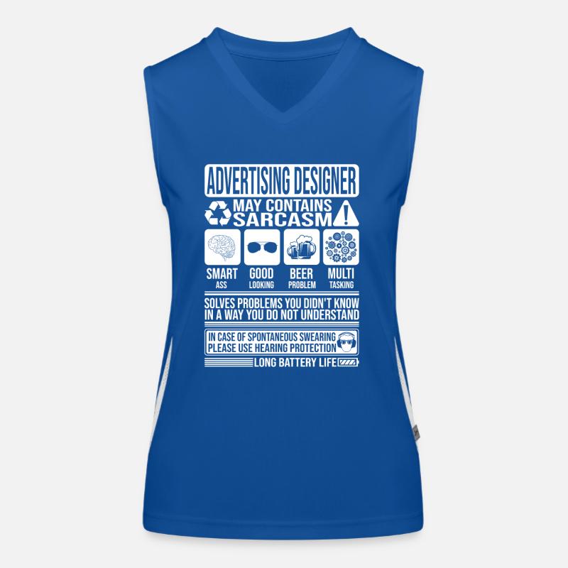 Werbedesigner Sarkasmus lustiges Geschenk Funktionelles Kontrast-Tank Top für Frauen