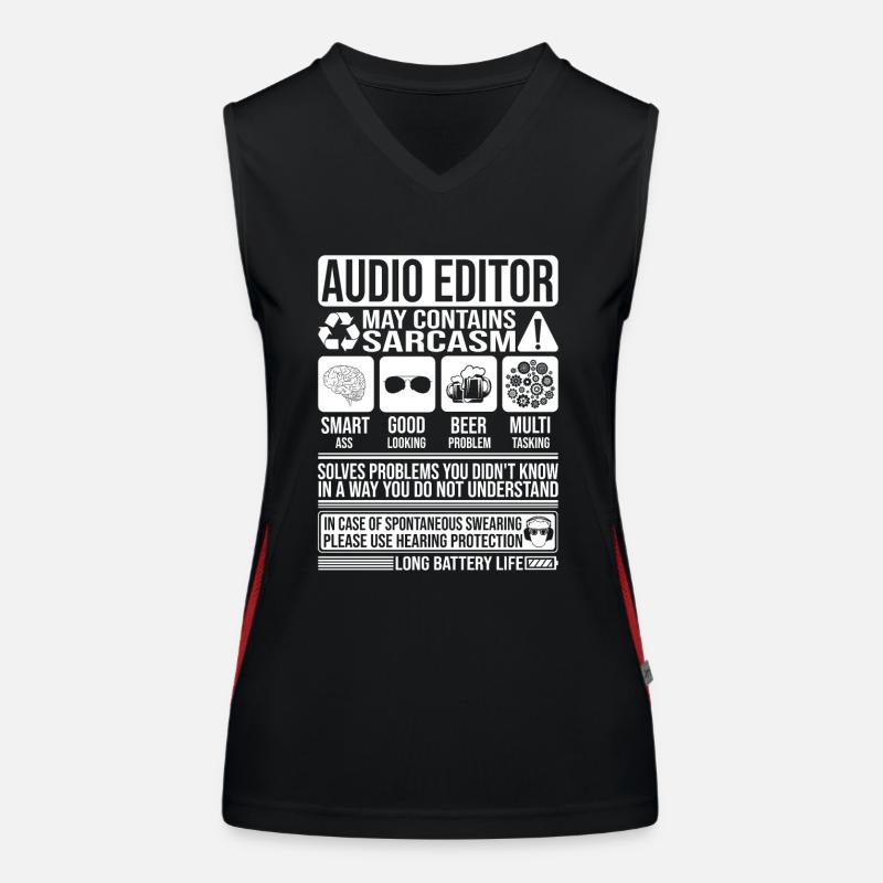 Audio-Editor Sarkasmus lustig Geschenk Audio-Editor Funktionelles Kontrast-Tank Top für Frauen