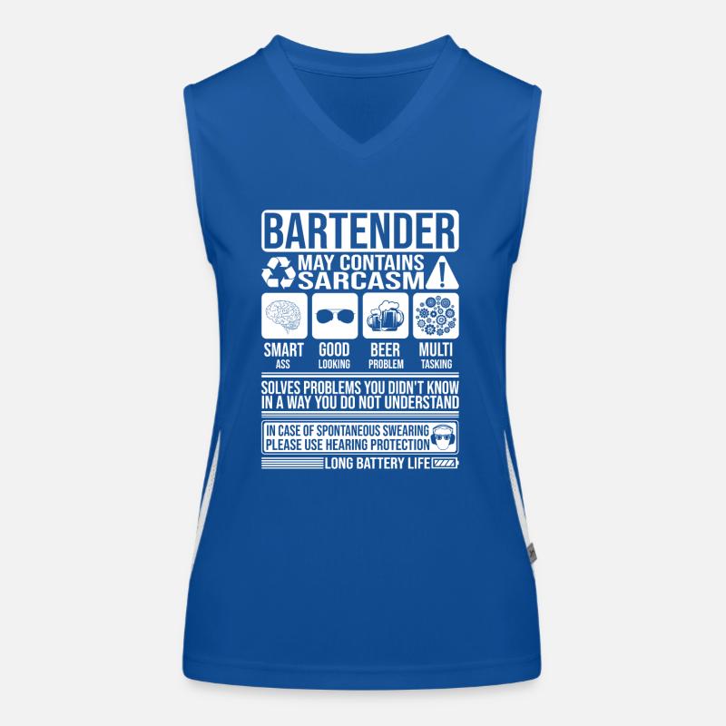 Bartender Sarcasm funny Gift Bartender Women's Functional Contrast Tank Top