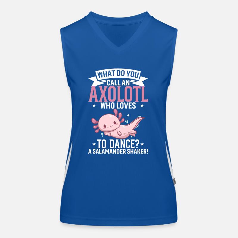 Wie nennt man einen Axolotl, der gerne tanzt? Ein Funktionelles Kontrast-Tank Top für Frauen
