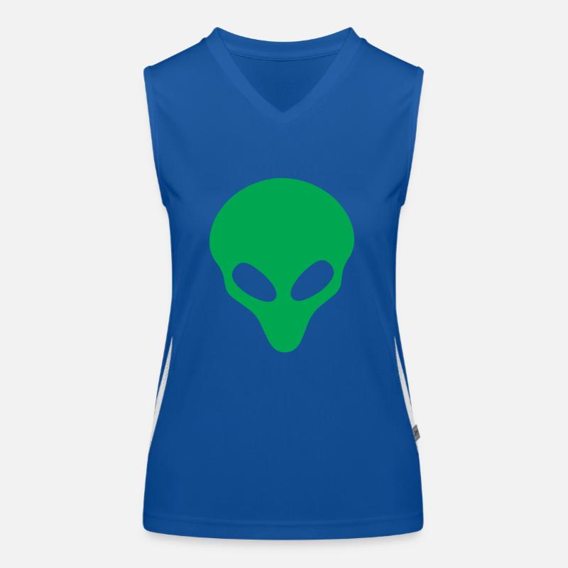 Tête d’extraterrestre vert drôle vie extraterrestre cool Débardeur respirant contrasté Femme