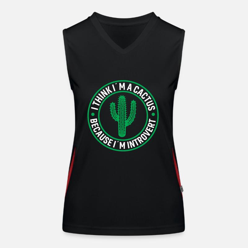 Ich denke, ich bin ein Kaktus, weil ich introvertiert bin Funktionelles Kontrast-Tank Top für Frauen