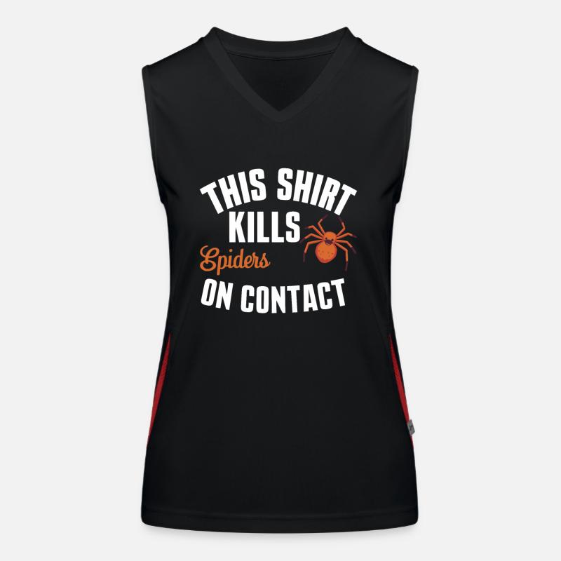 Funny Arachnophobia Awareness, Spider Phobia Women's Functional Contrast Tank Top