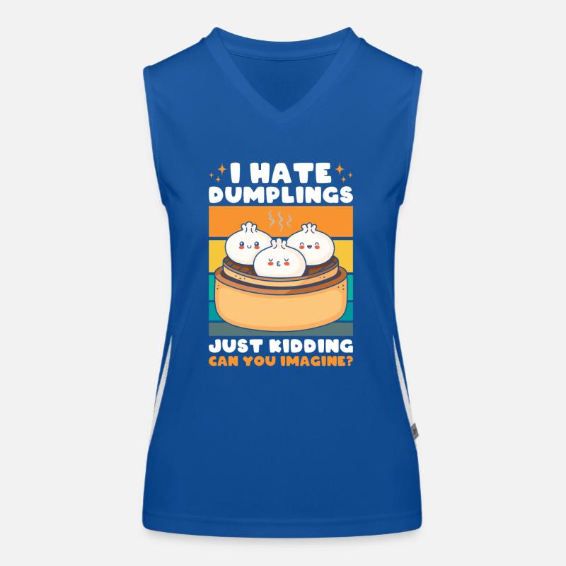 I Hate Dumplings Just Kidding Performance Women's Functional Contrast Tank Top