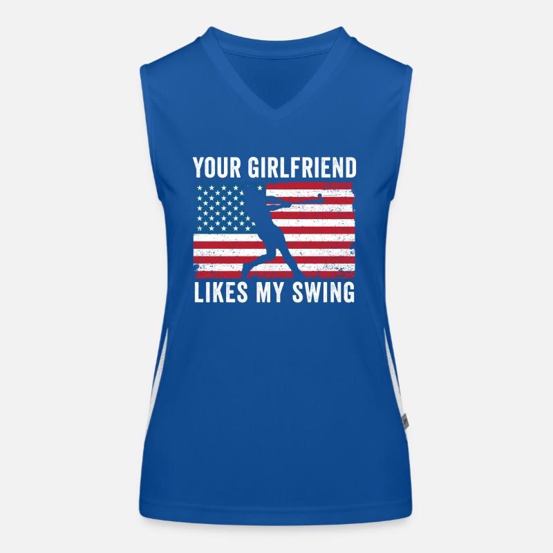 Your Girlfriend Likes My Swing Women's Functional Contrast Tank Top
