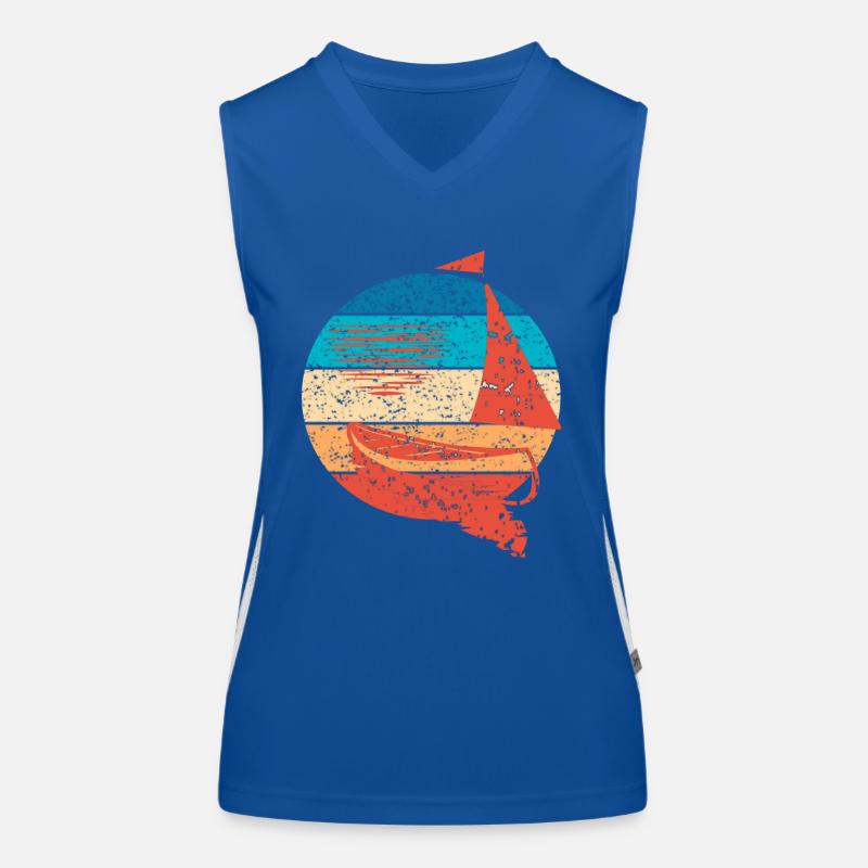 Sailboat vintage Women's Functional Contrast Tank Top