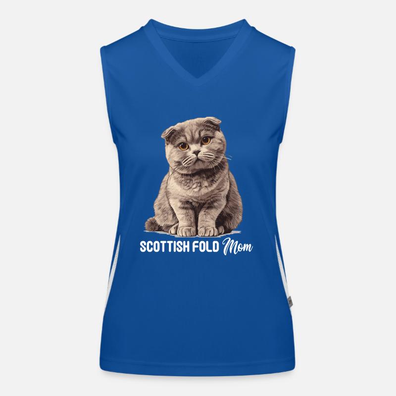 Scottish Fold Kitten Scottish Fold chat Débardeur respirant contrasté Femme
