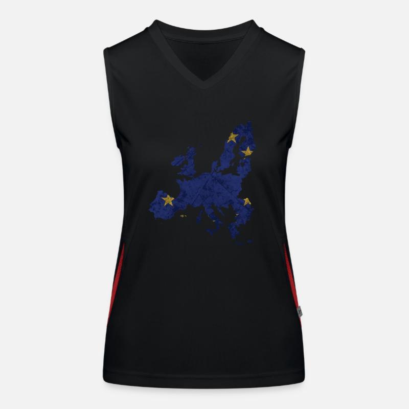 Europe - frontière nationale dans le drapeau national Débardeur respirant contrasté Femme