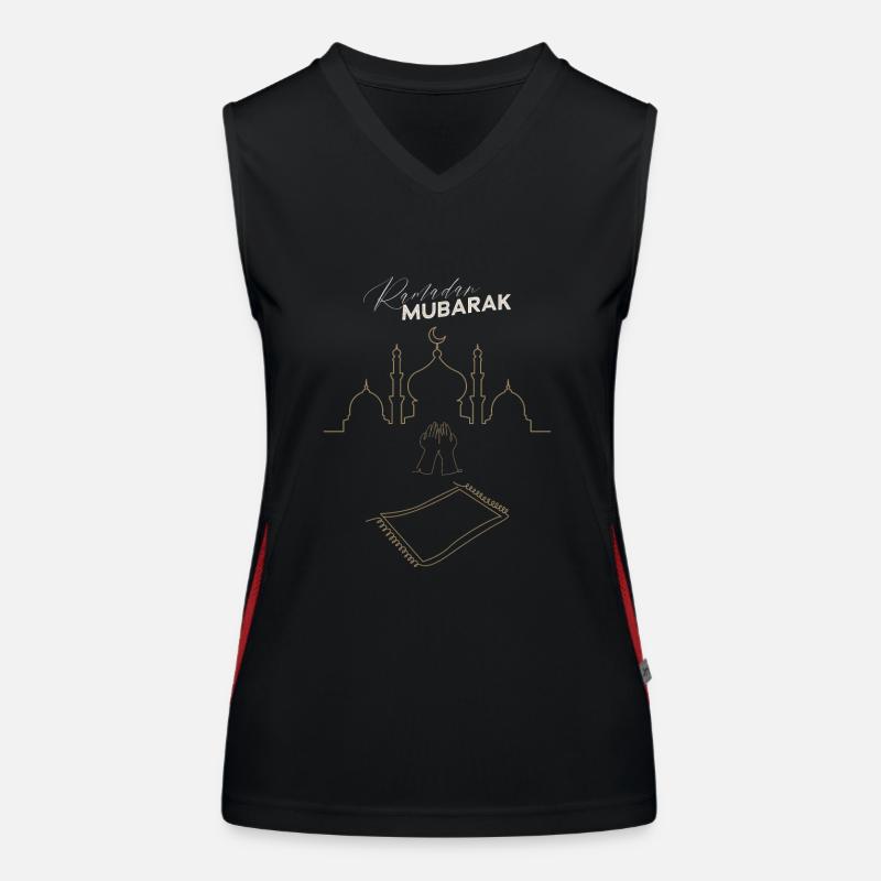 Ramadan Mubarak Pray Hands Carpet Funktionelles Kontrast-Tank Top für Frauen