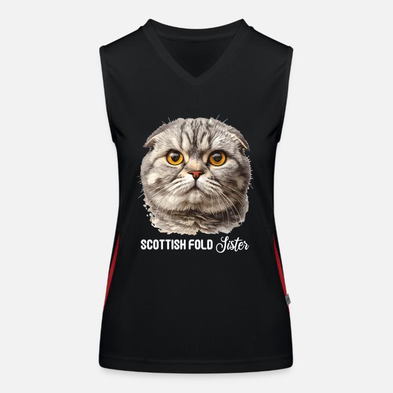 Scottish Fold Kitten Scottish Fold Cat Women's Functional Contrast Tank Top