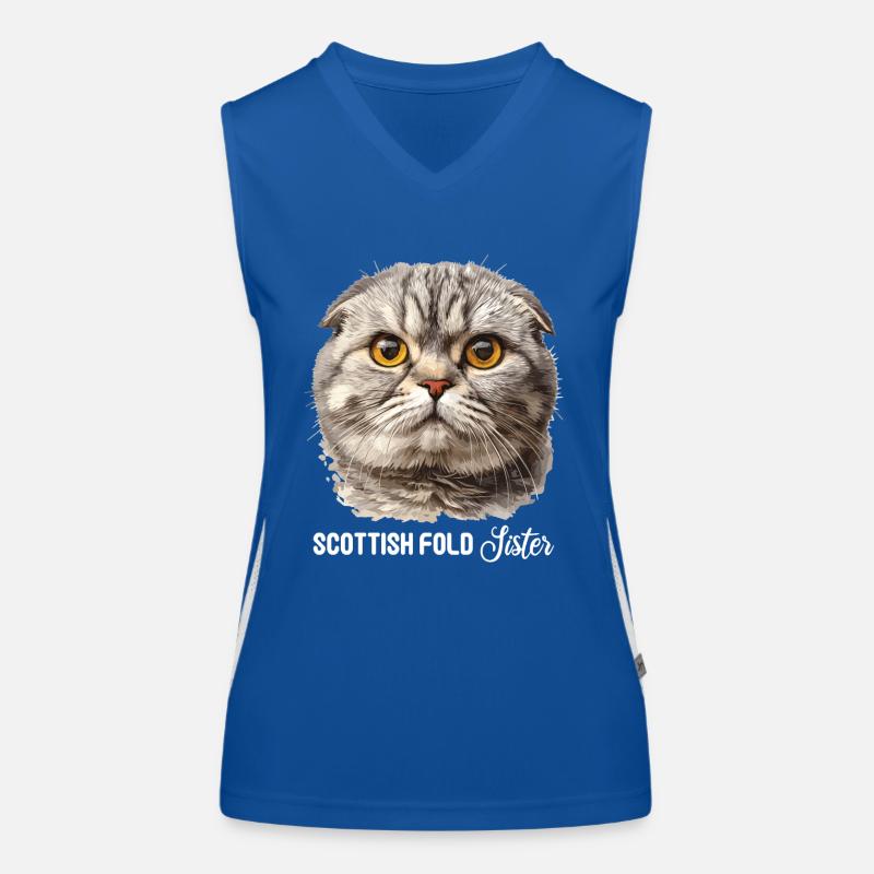 Scottish Fold Kitten Scottish Fold chat Débardeur respirant contrasté Femme