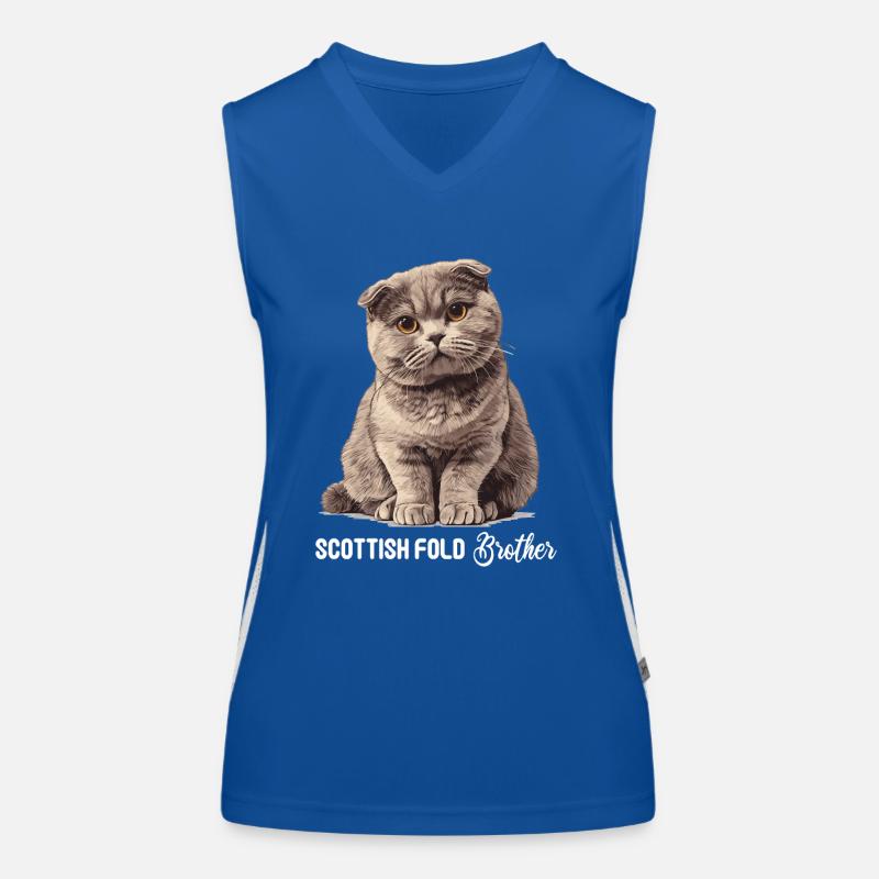 Scottish Fold Kitten Scottish Fold chat Débardeur respirant contrasté Femme
