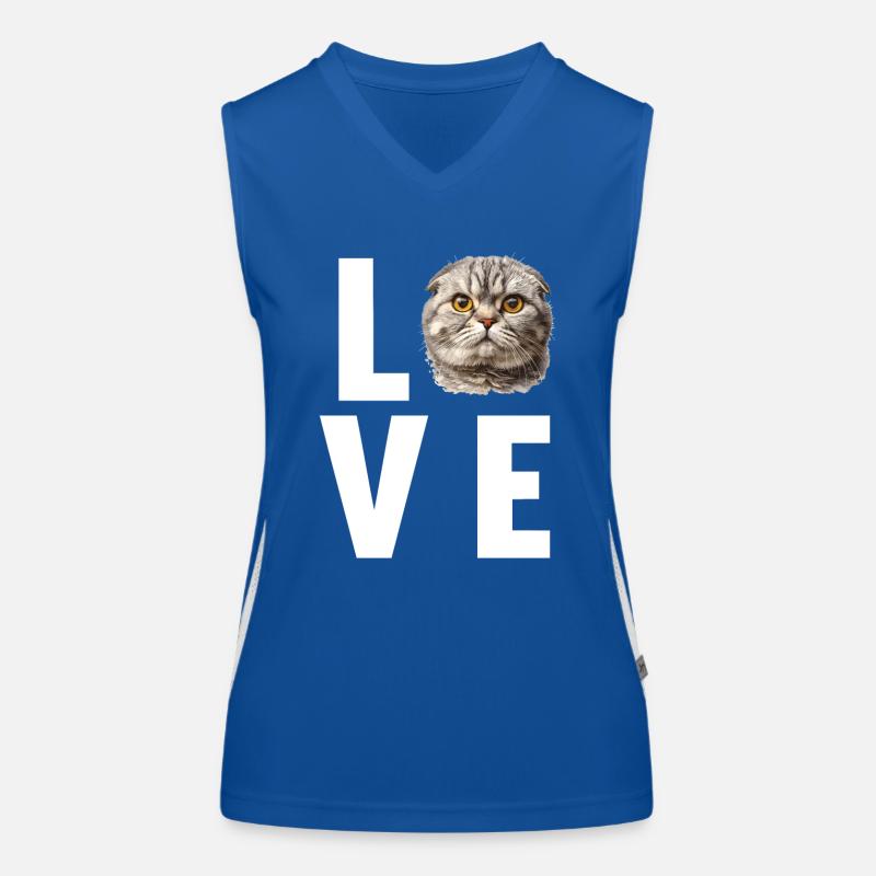 Scottish Fold Kitten Scottish Fold chat Débardeur respirant contrasté Femme