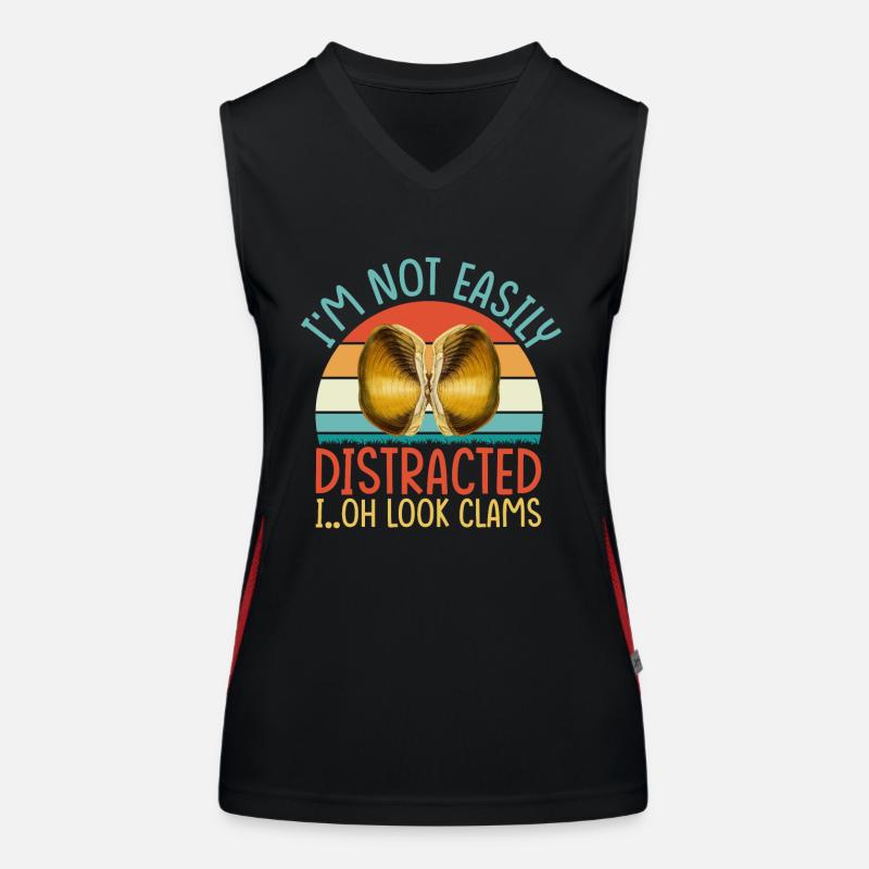 Clam Clamming Seafood Digger Shell Design Women's Functional Contrast Tank Top