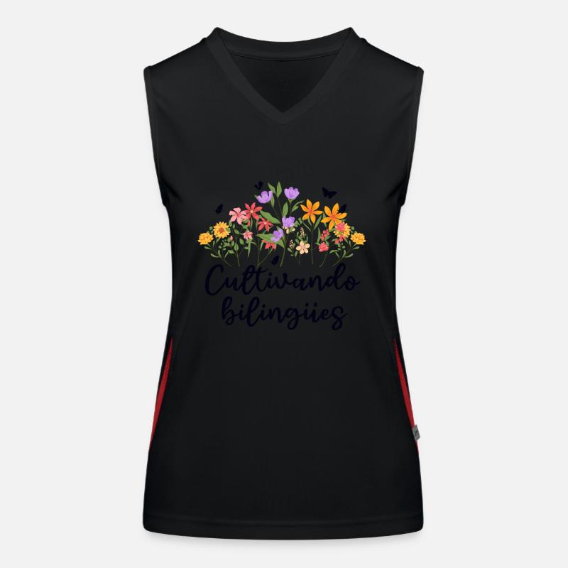 Cultivando Bilingües Spanischlehrer Funktionelles Kontrast-Tank Top für Frauen