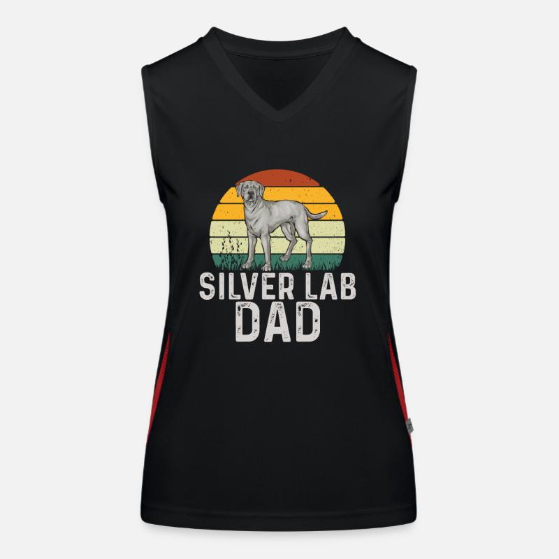 Silver Labrador Retriever Silver Lab Women's Functional Contrast Tank Top