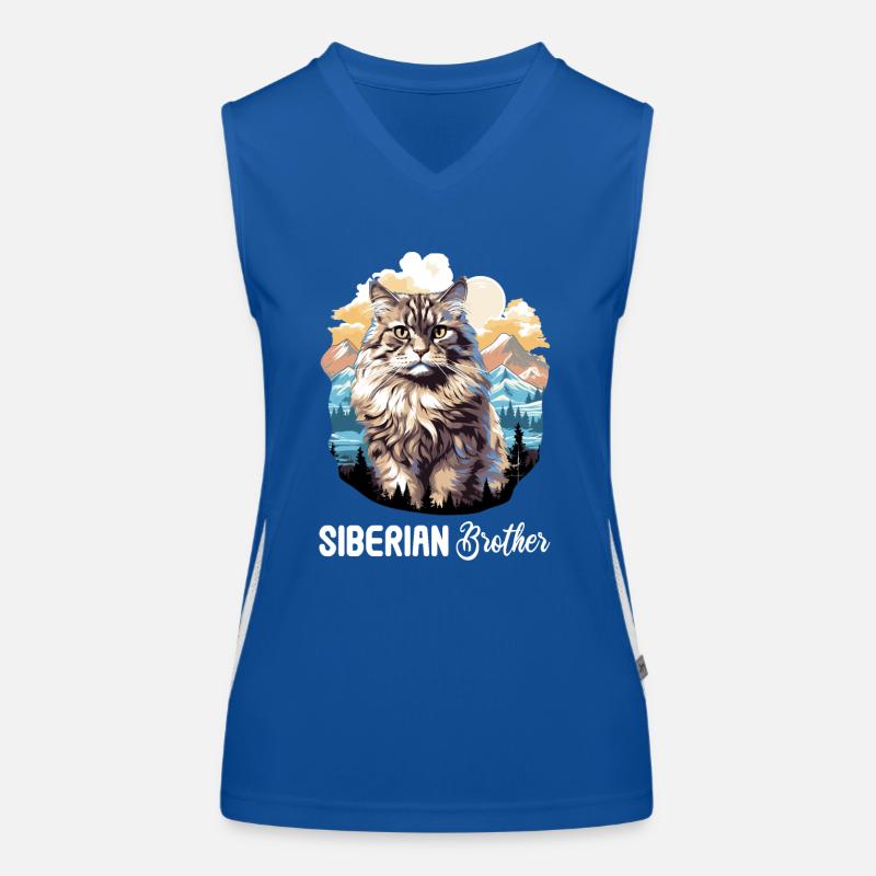 Chat Sibérien Sibirische Katze Débardeur respirant contrasté Femme