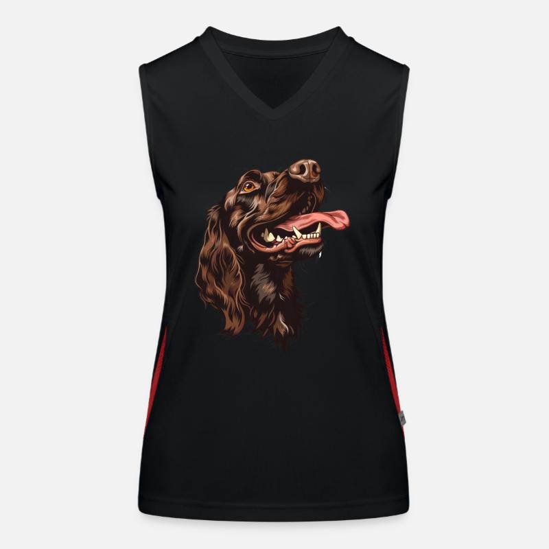 Boykin Spaniel | Cartoon Artwork Funktionelles Kontrast-Tank Top für Frauen