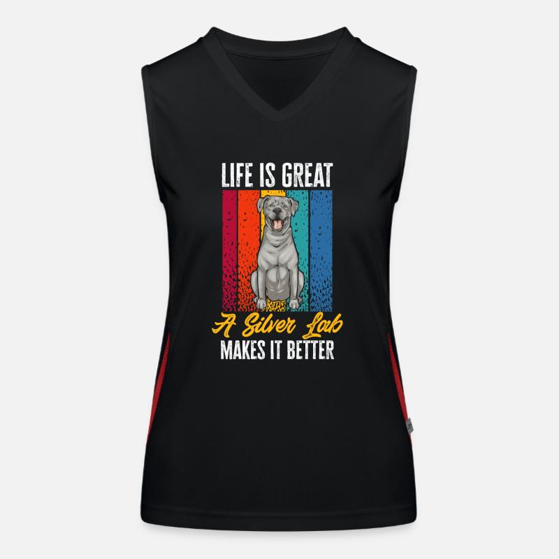 Silver Labrador Retriever Silver Lab Women's Functional Contrast Tank Top