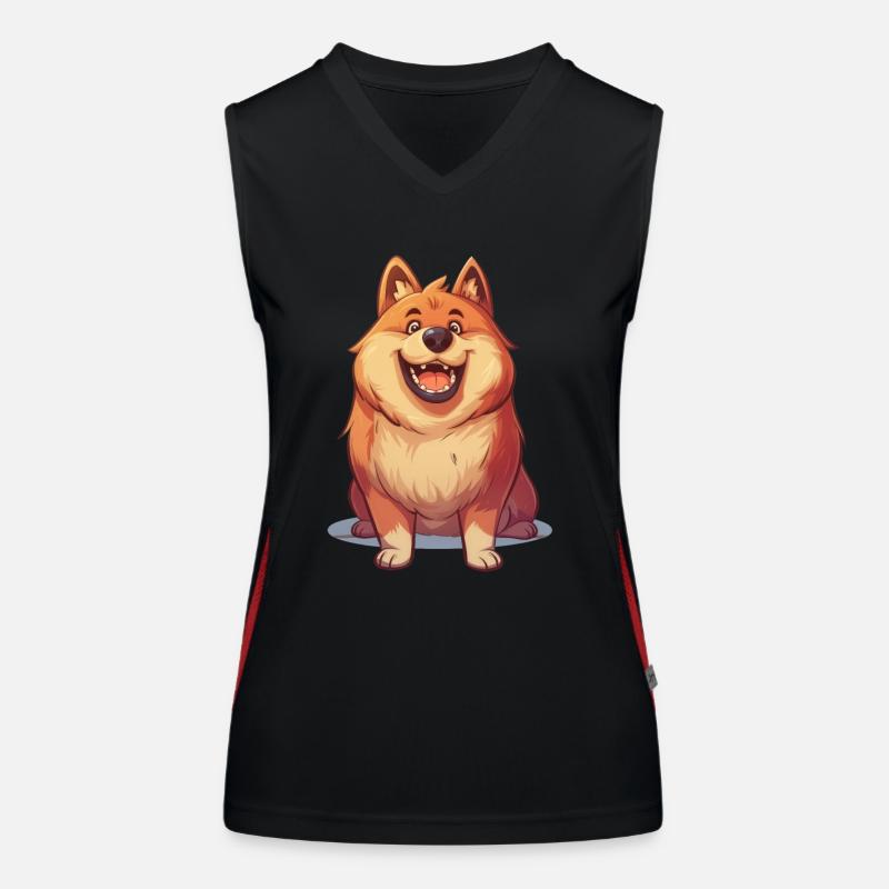 Eurasier | Cartoon Artwork Funktionelles Kontrast-Tank Top für Frauen