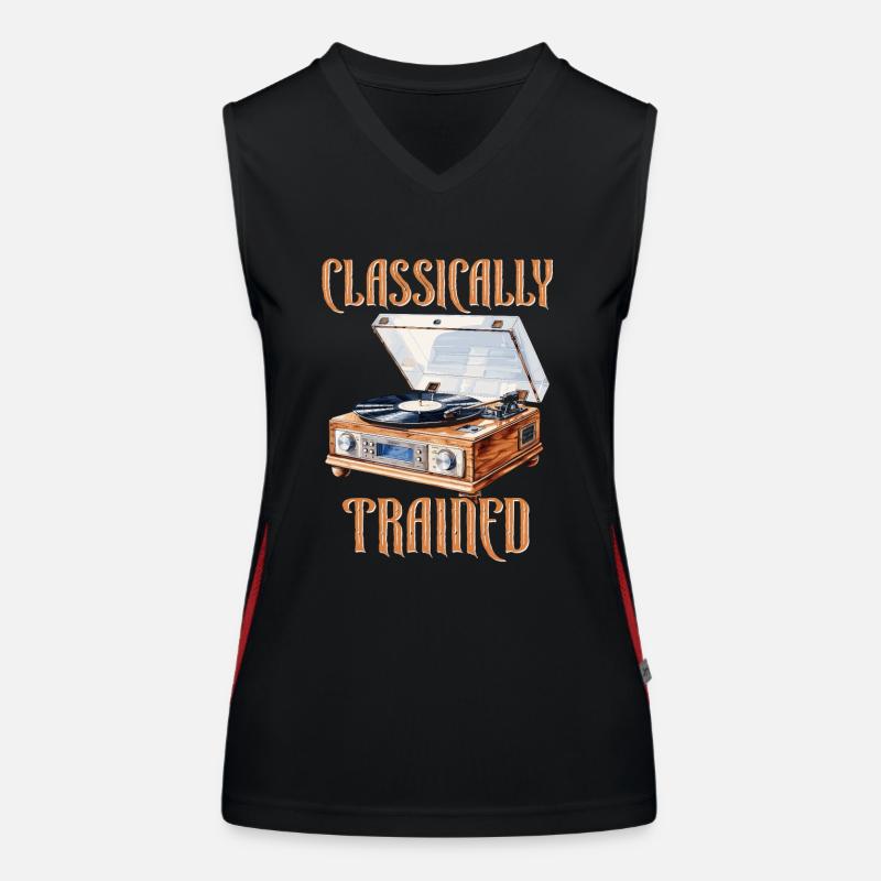 Classically Trained Vintage Record Player Women's Functional Contrast Tank Top