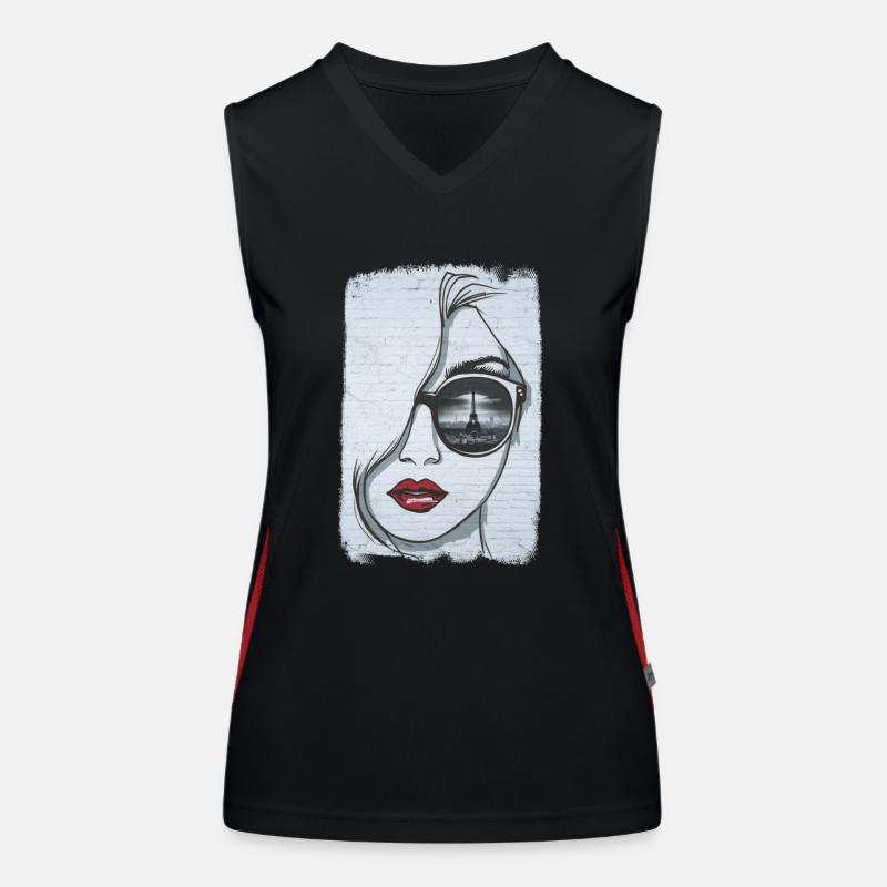 Graffiti-Mädchen in Paris Funktionelles Kontrast-Tank Top für Frauen