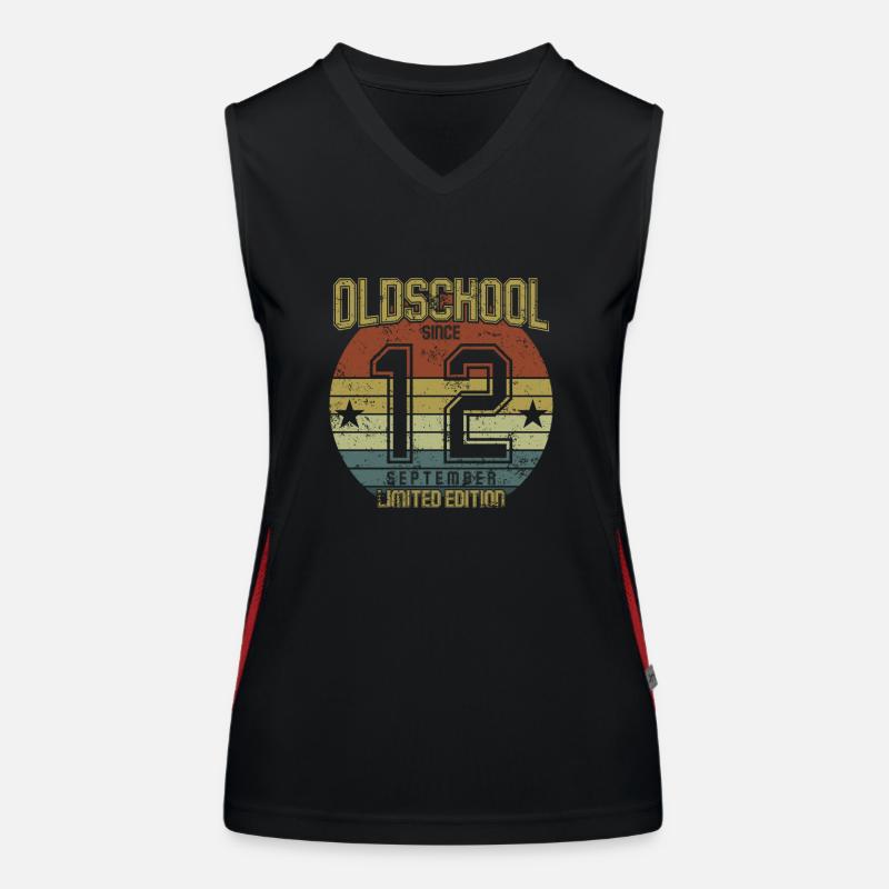 September 2012 - Geburtstag im September Oldschool Funktionelles Kontrast-Tank Top für Frauen