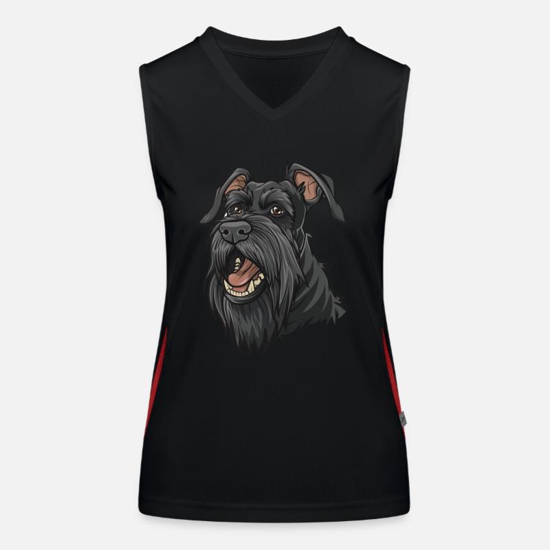 Schnauzer géant | Schnauzer géant | Caricature Débardeur respirant contrasté Femme
