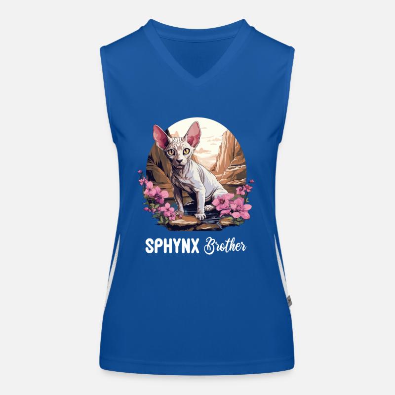 Sphynx Chaton Sphynx Chat Débardeur respirant contrasté Femme