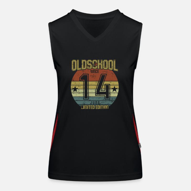 June 2014 - Geburtstag im Juni Oldschool Funktionelles Kontrast-Tank Top für Frauen