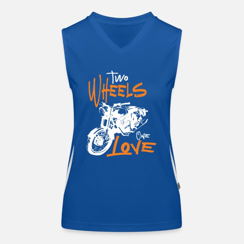 Two Wheels One Love Motorcycle Biker Motorcyclist Women's Functional Contrast Tank Top
