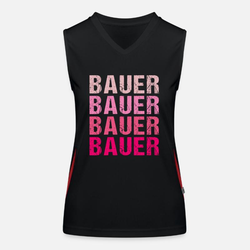 Bold Bauer Inspired Text Color Fade Effect Women's Functional Contrast Tank Top