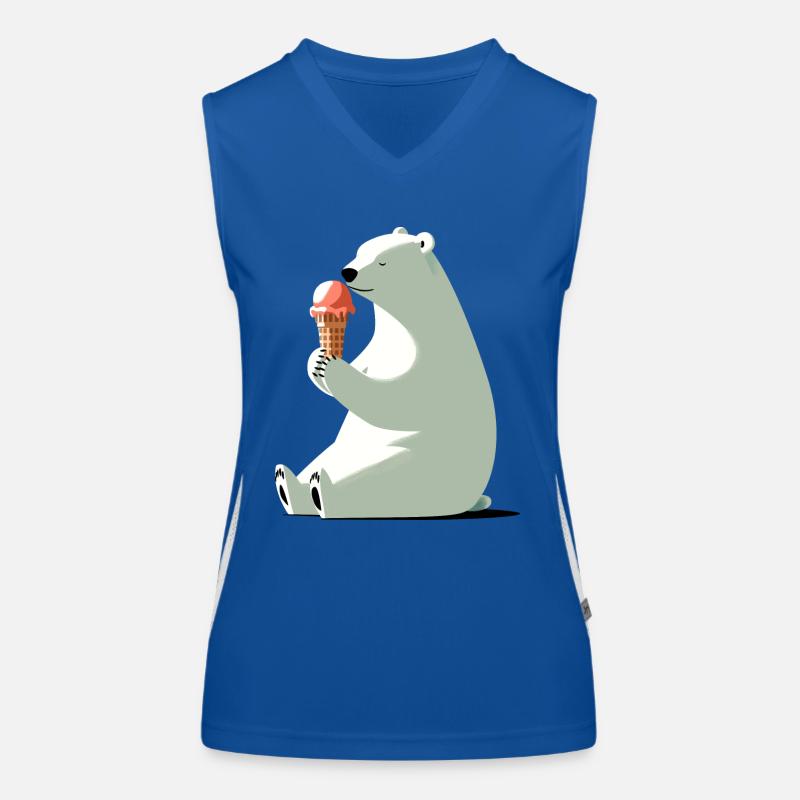 Eisbär mit Eis Funktionelles Kontrast-Tank Top für Frauen