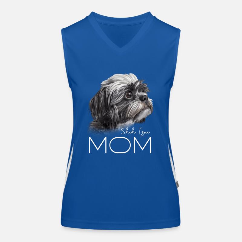 Shih Tzu Mama Funktionelles Kontrast-Tank Top für Frauen