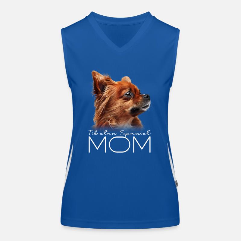 Tibetan Spaniel Mama Funktionelles Kontrast-Tank Top für Frauen