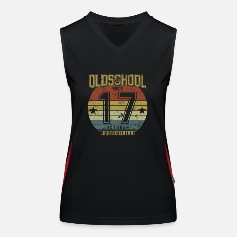 October 2017 - Birthday in October Oldschool Women's Functional Contrast Tank Top