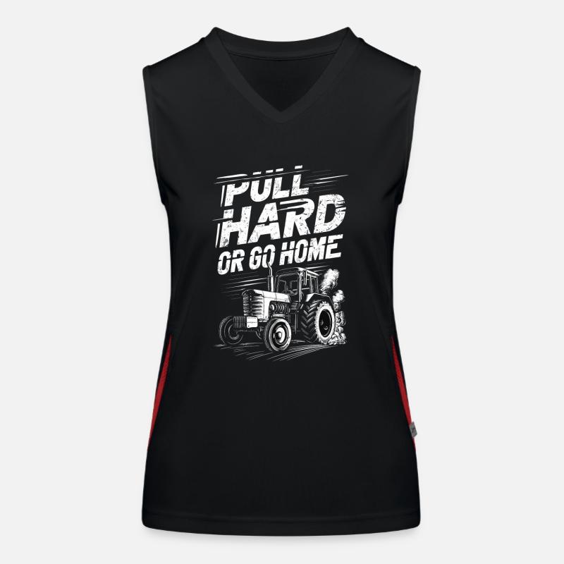 Tractor Pulling Tractor Pulling Tractor Power Farm Women's Functional Contrast Tank Top