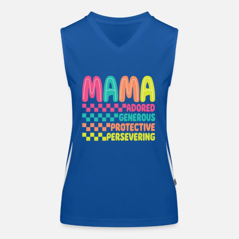 Retro Kariert Mama Mama Muttertag Funktionelles Kontrast-Tank Top für Frauen