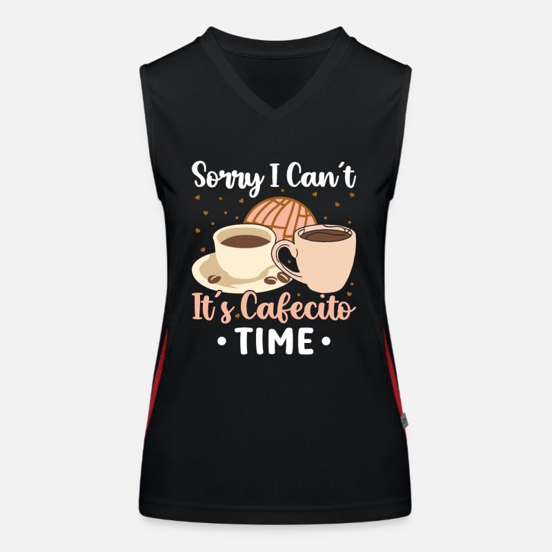 Spanisches Kaffeedesign „cafecito & Concha Lovers“ Funktionelles Kontrast-Tank Top für Frauen