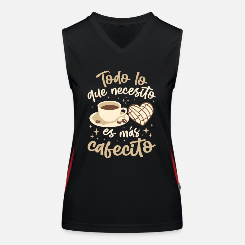Spanish Concha design by Cafecito for Women's Functional Contrast Tank Top