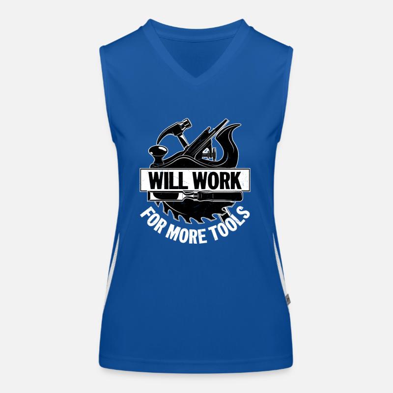 Carpenter's Bargain - Will Work for Tools Women's Functional Contrast Tank Top