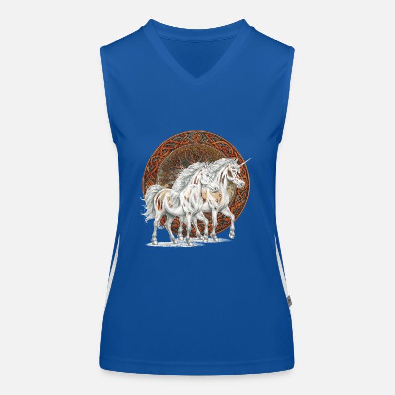 Einhörner Einhorn Fabeltiere Märchenfigur Pferde Funktionelles Kontrast-Tank Top für Frauen