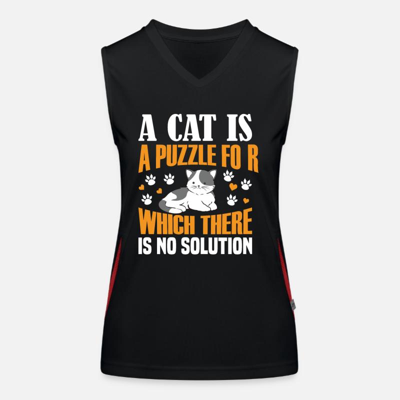 Un chat est un casse-tête pour lequel il n’y a pas de solution. Débardeur respirant contrasté Femme