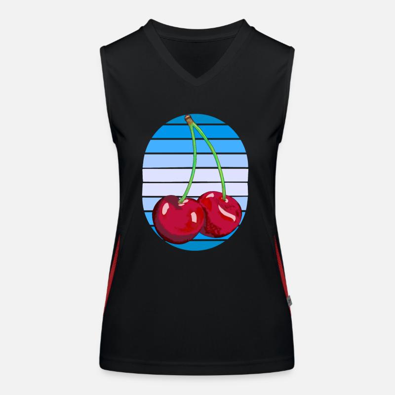 Rockabilly Retro Vintage Kirschen Kirsche Obst Funktionelles Kontrast-Tank Top für Frauen
