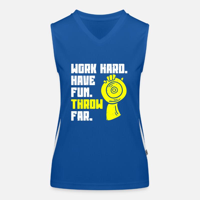 Diskuswerfer Leichtathletik Diskuswerfen Funktionelles Kontrast-Tank Top für Frauen