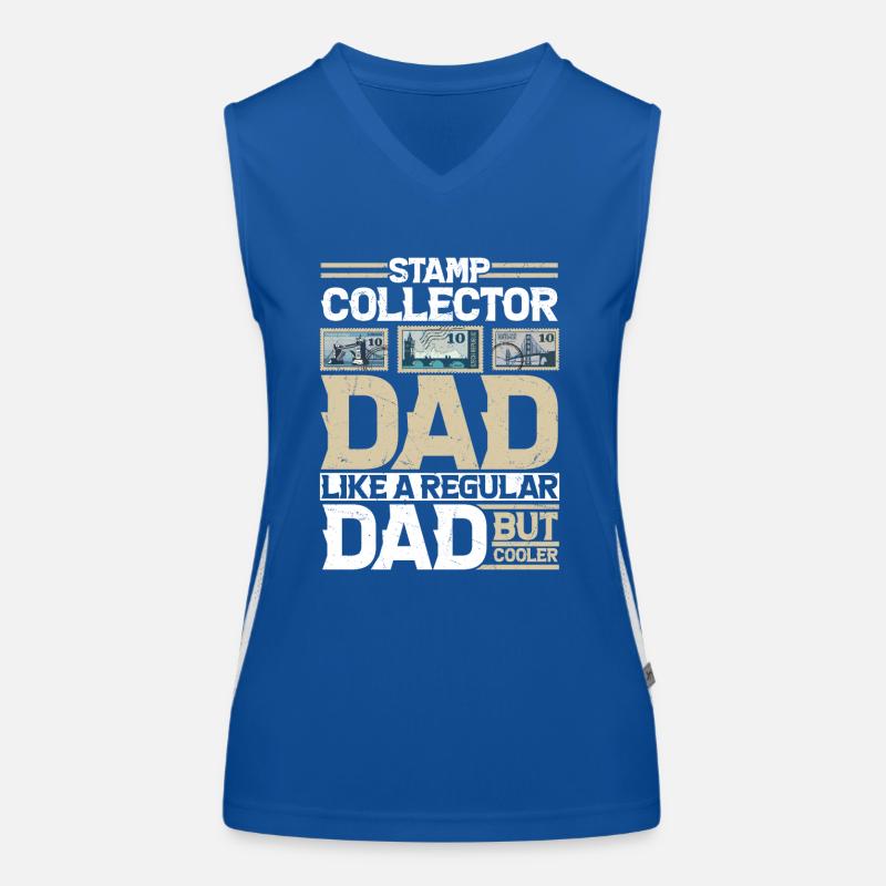 Cool Dad, Richer Hobbies: Stamp Collector Women's Functional Contrast Tank Top