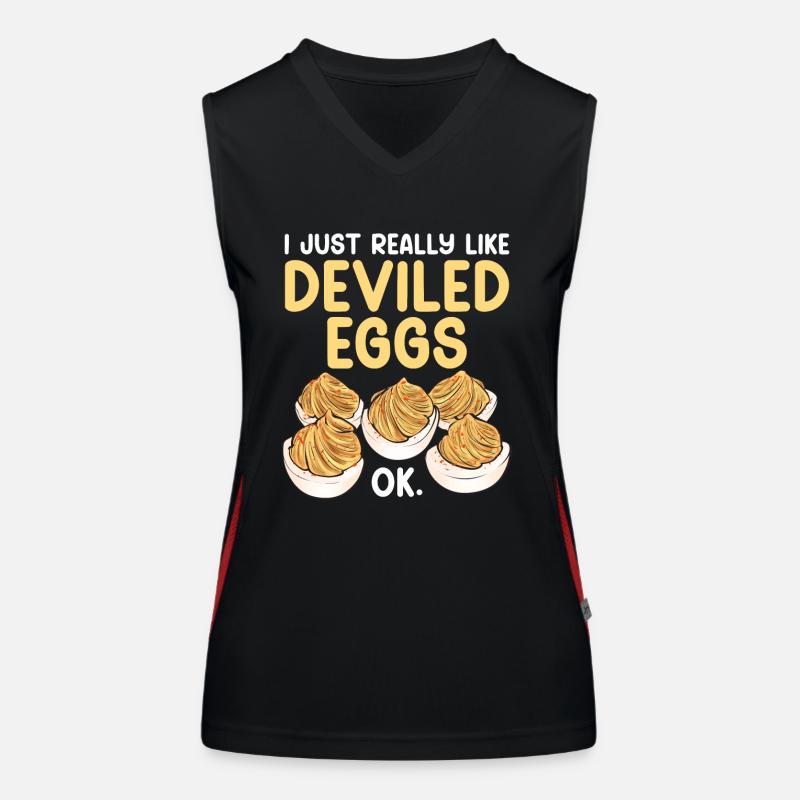 Gefüllte Eier Deviled Eggs Funktionelles Kontrast-Tank Top für Frauen