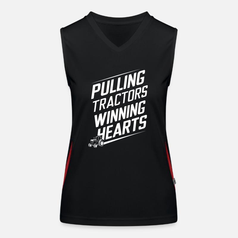 Tractor Pulling Tractor Pulling Tractor Power Farm Women's Functional Contrast Tank Top